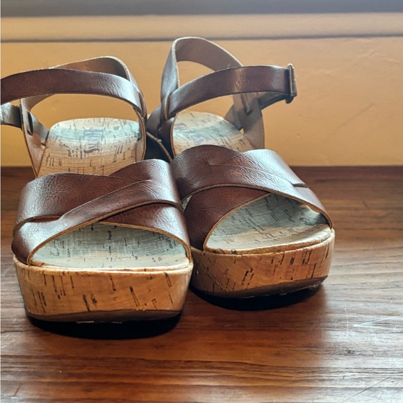 Brown Strappy Wedge Korks Sandals cork - Picture 3 of 6